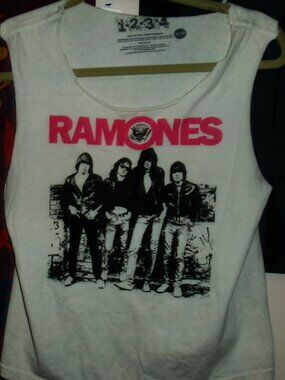 ramones band logo official youth 9-10 m tank top - nyc cbgb punk rock joey marky